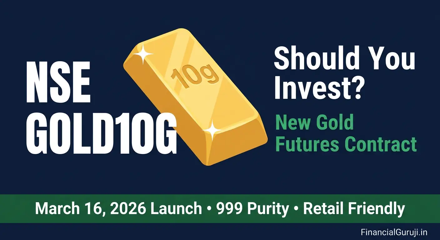 NSE Gold 10 Gram Futures GOLD10G contract launched March 16 2026 showing 10 gram gold bar with contract details for retail investors in India